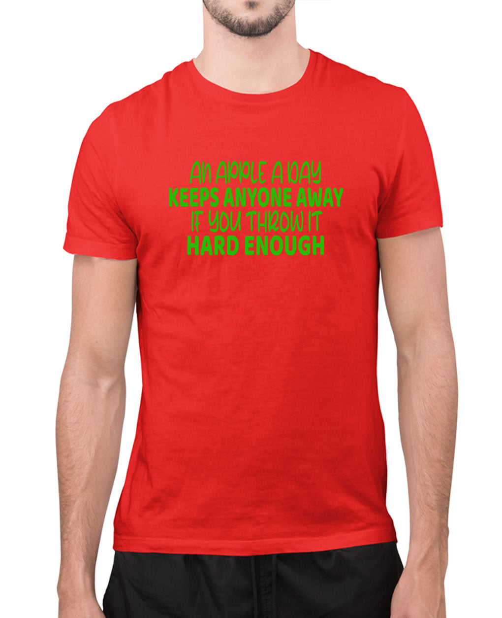 An Apple A Day Keeps Anyone Away, Funny T-Shirt, Humor T-Shirt An Apple A Day Keeps Anyone Away, Funny T-Shirt, Humor T-Shirt